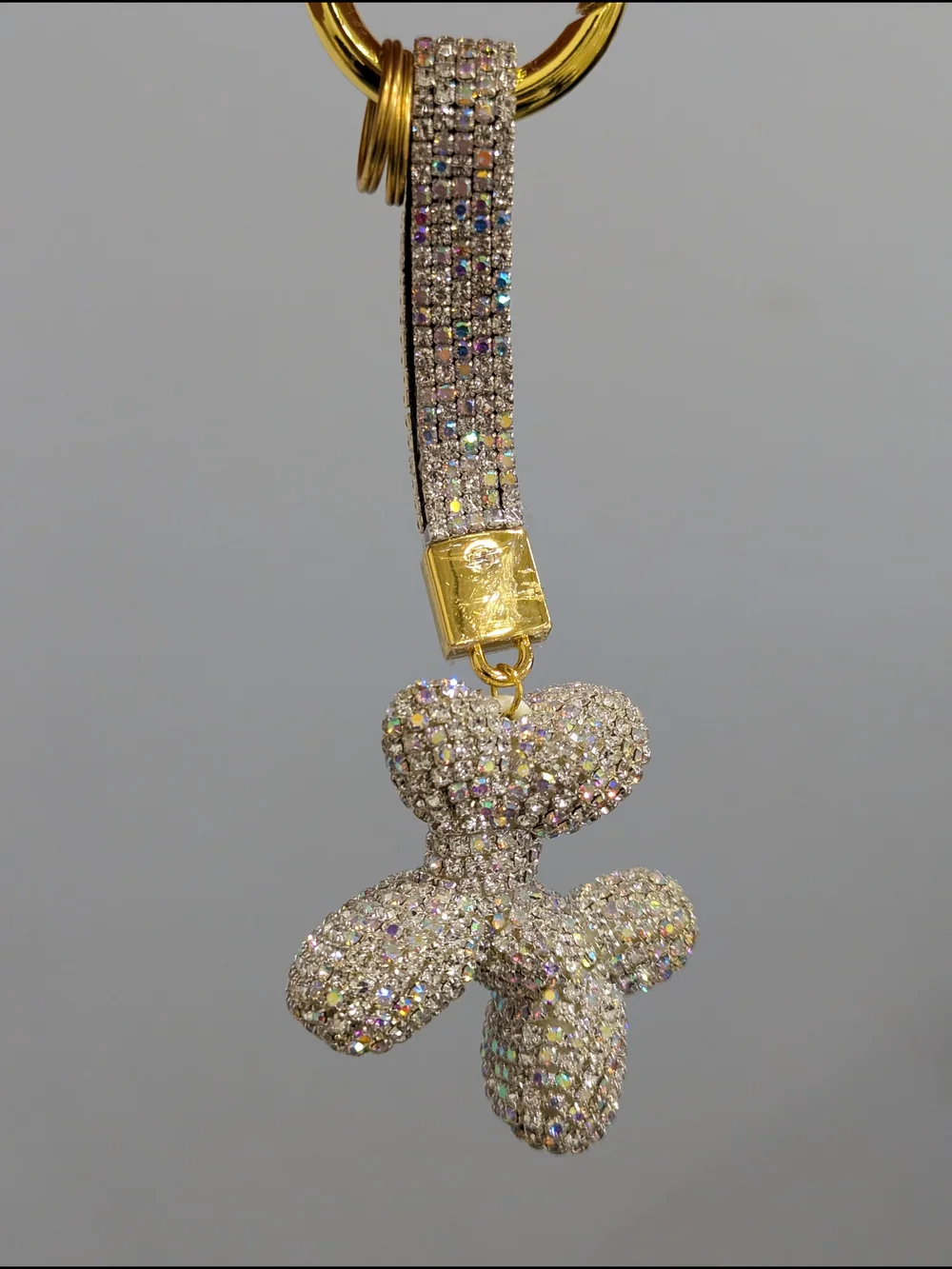 Crystal Rhinestone Balloon Dog Bag Charm NWOT